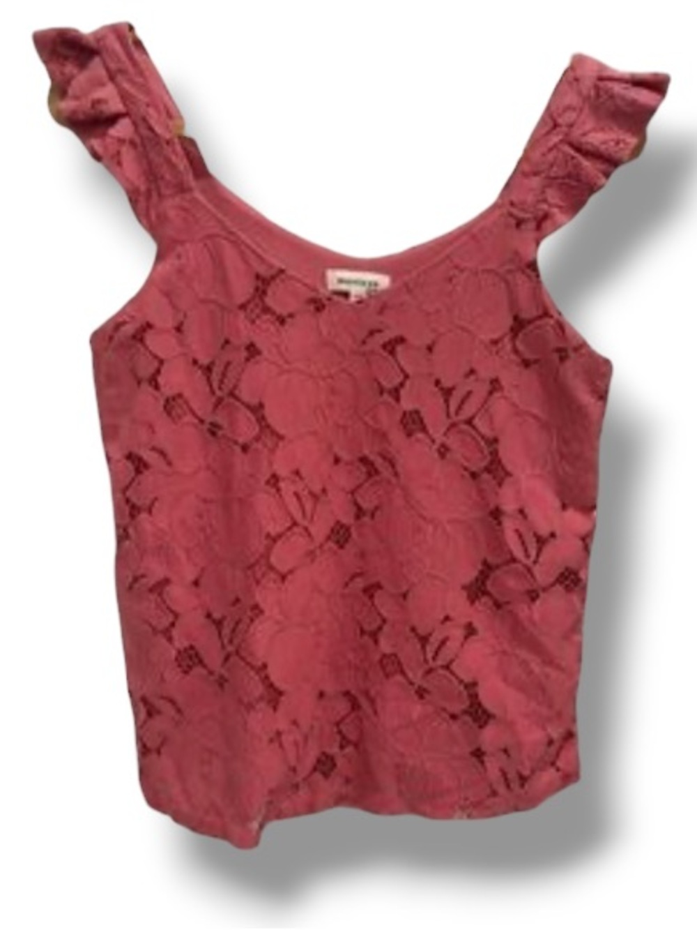 Monteau Women’s Mauve Taupe Pink Lace Top Floral Detail